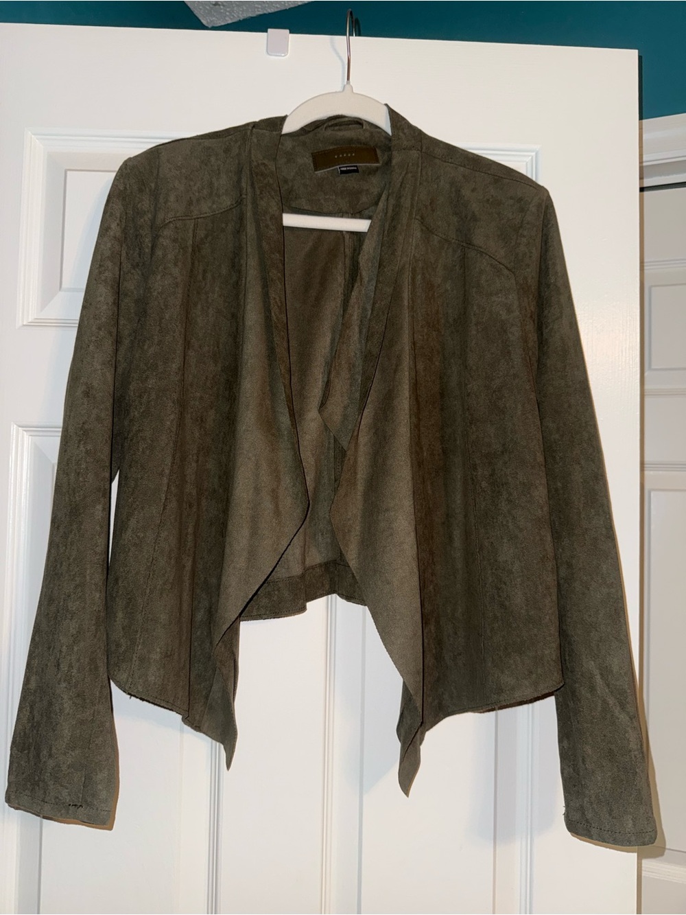 Blank NYC Suede Moto Jacket Size XL Olive Green